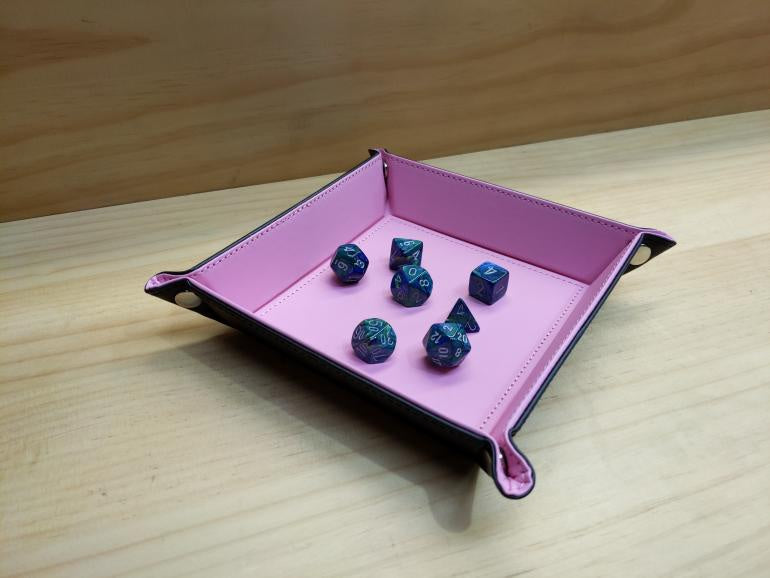 Folding Dice Tray (Pink) - Good Games
