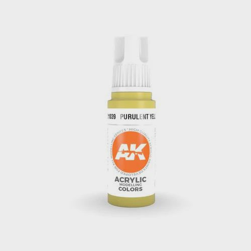 AK Interactive 3Gen Acrylics - Purulent Yellow 17ml - Good Games