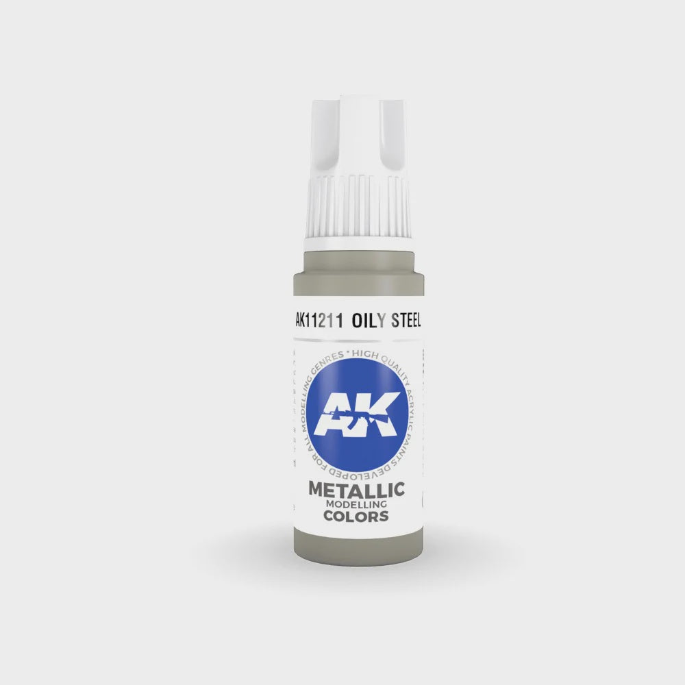 AK Interactive 3Gen Acrylics - Oily Steel 17ml - Good Games