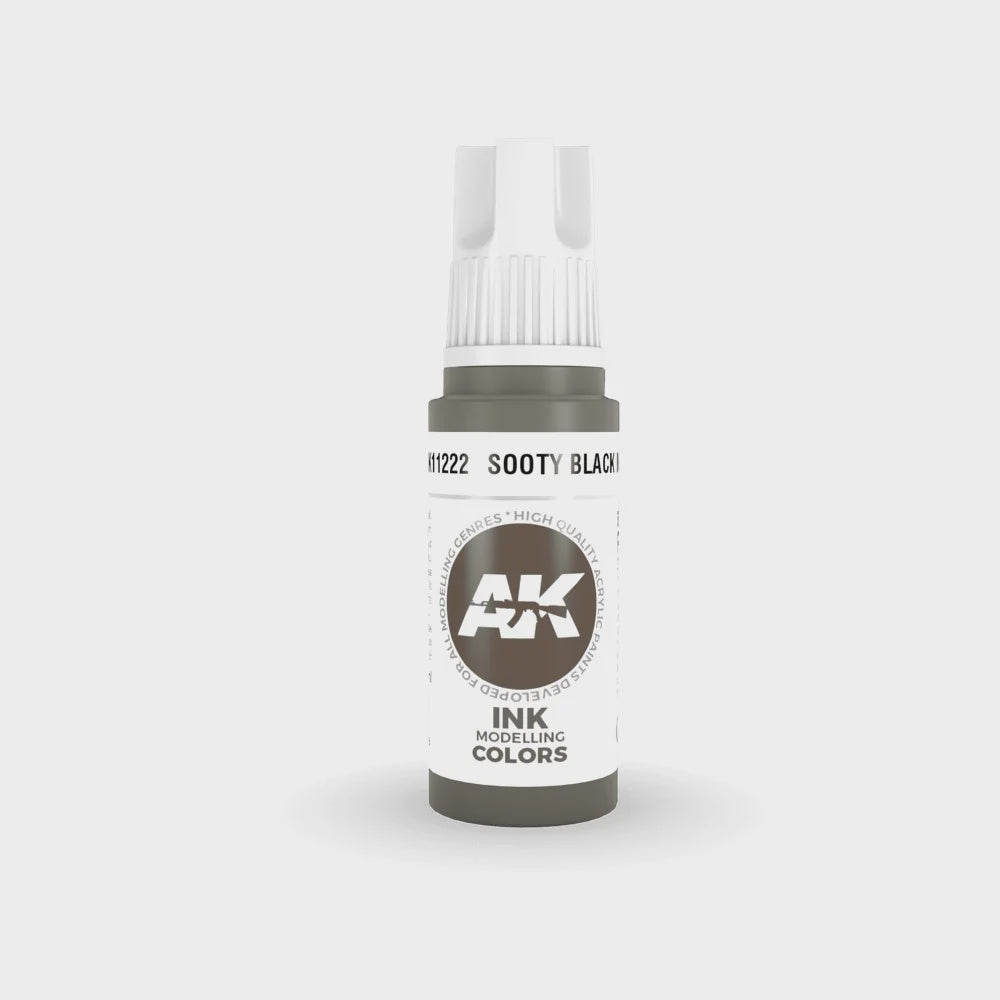 AK Interactive 3Gen Acrylics - Sooty Black INK 17ml - Good Games
