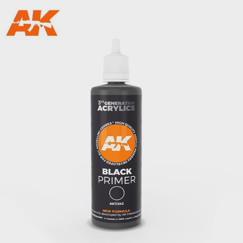 AK Interactive 3Gen Primers - Black Primer 100 ml - Good Games