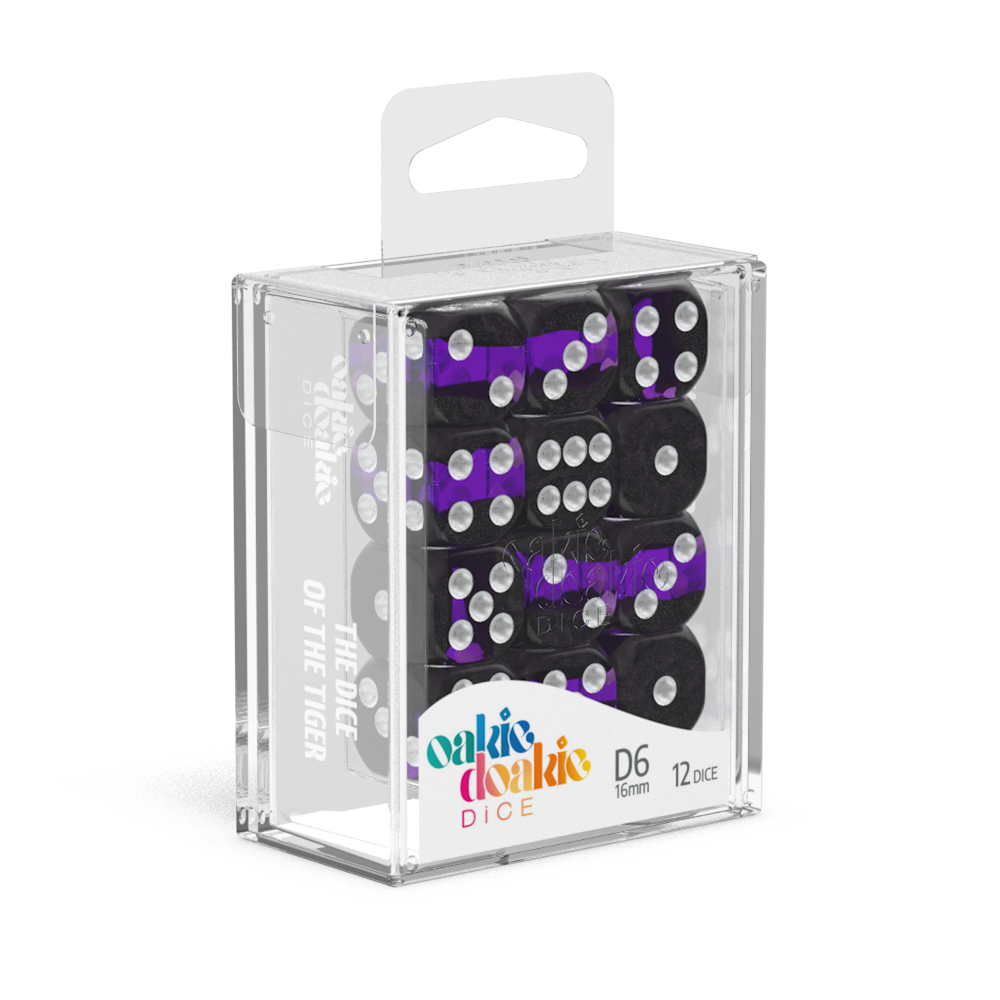 Oakie Doakie Dice - D6 16mm Enclave Amethyst (12)