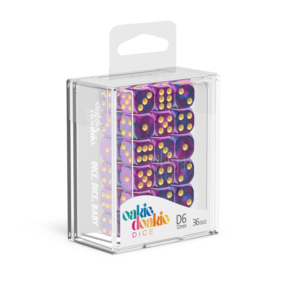 Oakie Doakie Dice - D6 12mm Gemi Amethyst (36)