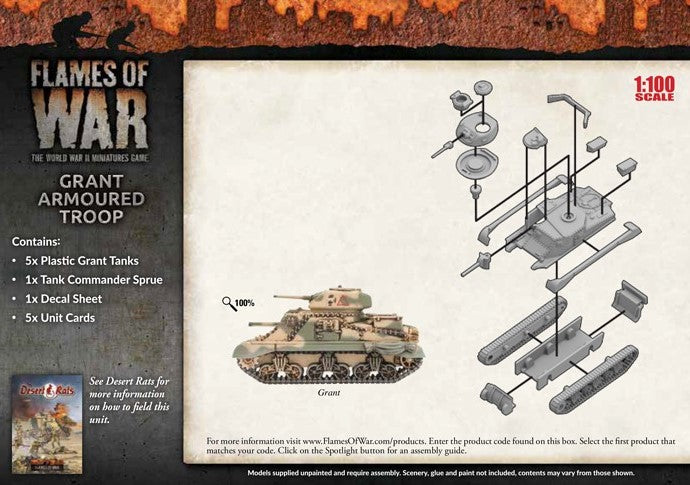 Flames of War: British: Grant Armoured Troop (Plastic) - Good Games