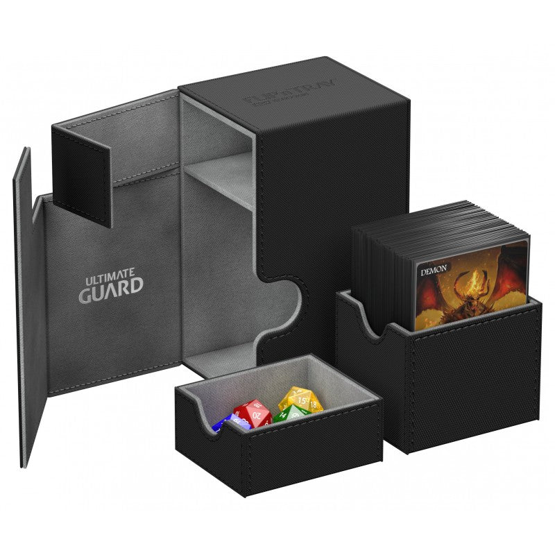 Ultimate Guard - Flip N Tray Deck Case 80+ Standard Size Xenoskin Black