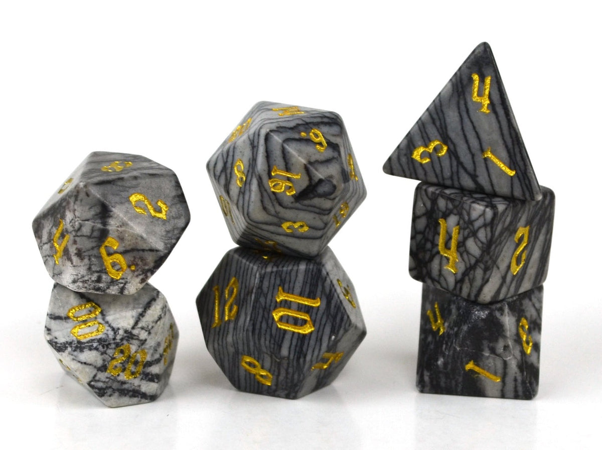 Level Up Dice - Black Network Agate HP - Good Games