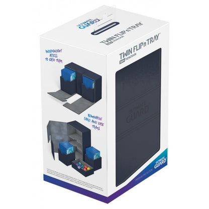 Ultimate Guard - Twin Flip N Tray Deck Case 160+ Standard Size Xenoskin Blue - Good Games