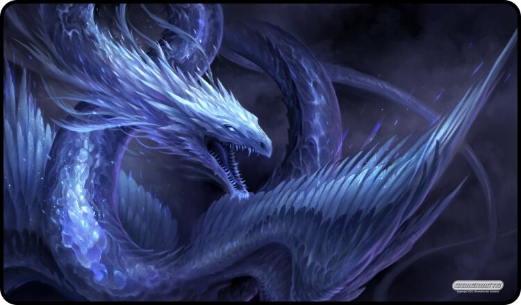 Gamermats - Blue Crystal Dragon TCG Sized Playmat - Good Games
