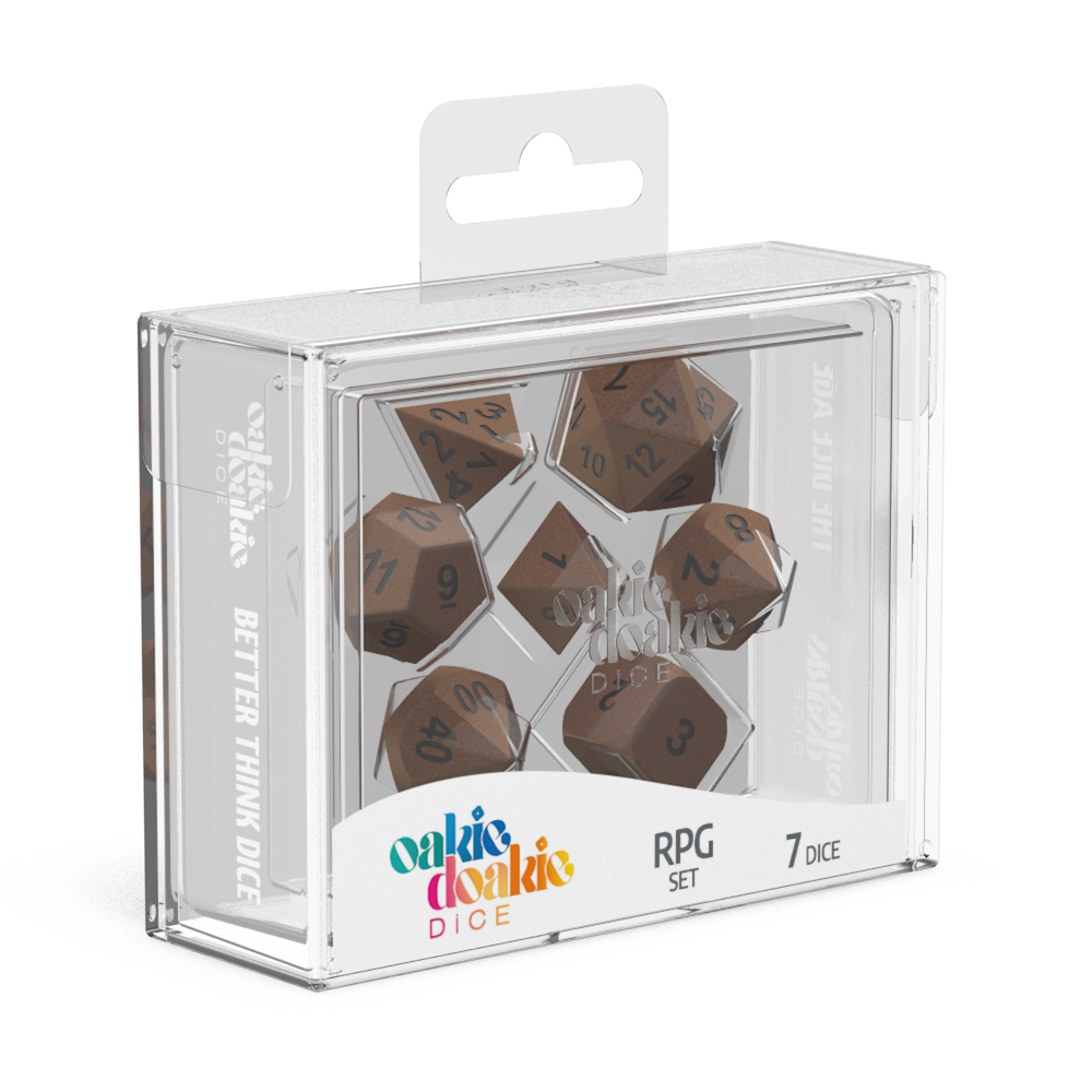 Oakie Doakie Dice - RPG Set Metal Dice Brasstige (7)
