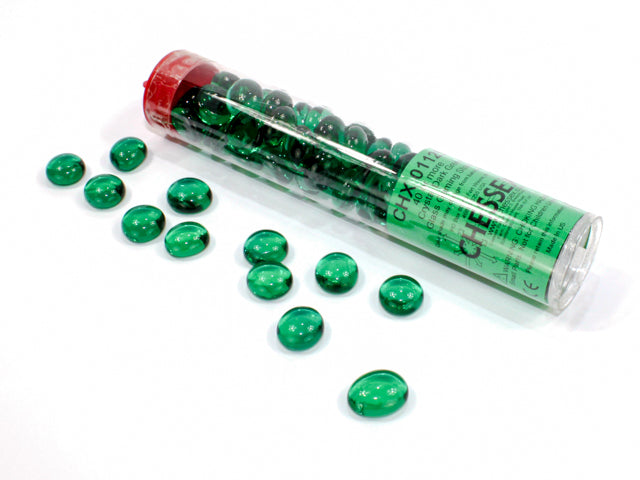 Chessex - Glass Stones 20+ in a 5 1/2 Inch Tube - Dark Green (CHX01125) - Good Games