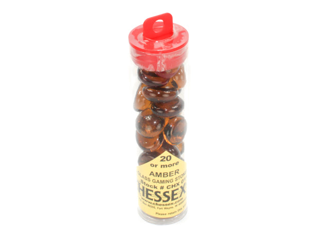 Chessex - Glass Stones 20+ in a 5 1/2 Inch Tube - Amber (CHX01129) - Good Games