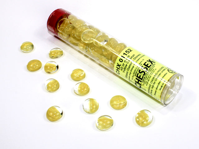 Chessex - Glass Stones 20+ in a 5 1/2 Inch Tube - Lemon Catseye (CHX01152) - Good Games
