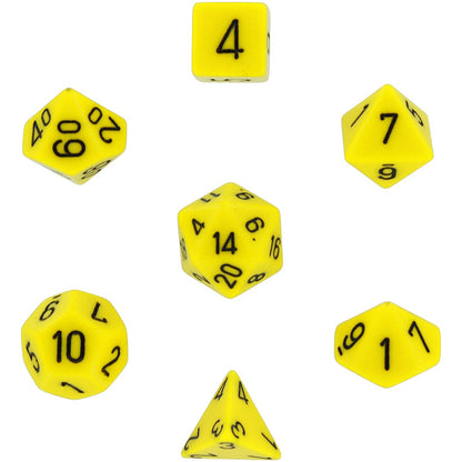 Chessex - Opaque Polyhedral 7-Die Set - Yellow/Black (CHX25402) - Good Games