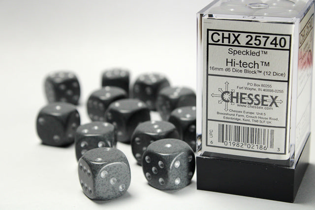 Chessex - Speckled 16mm D6 Set - Hi-Tech Block (CHX25740) - Good Games