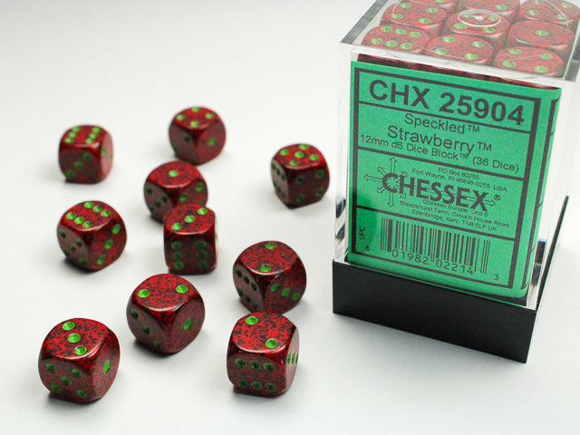 Chessex - Speckled 12mm D6 Set - Strawberry (CHX25904) - Good Games