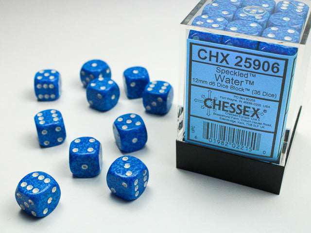 Chessex - Speckled 12mm D6 Set - Water (CHX25906) - Good Games