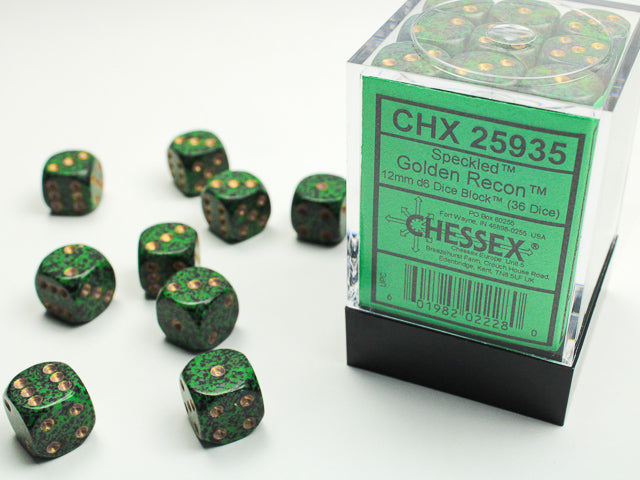 Chessex - Speckled 12mm D6 Set - Golden Recon (CHX25935) - Good Games
