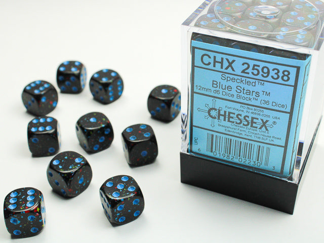 Chessex - Speckled 12mm D6 Set - Blue Stars (CHX25938) - Good Games