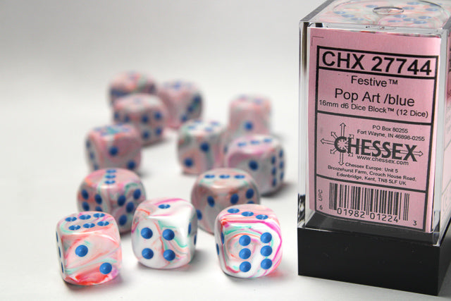 Chessex - Festive 16mm D6 Set - Pop Art/Blue (CHX27744)