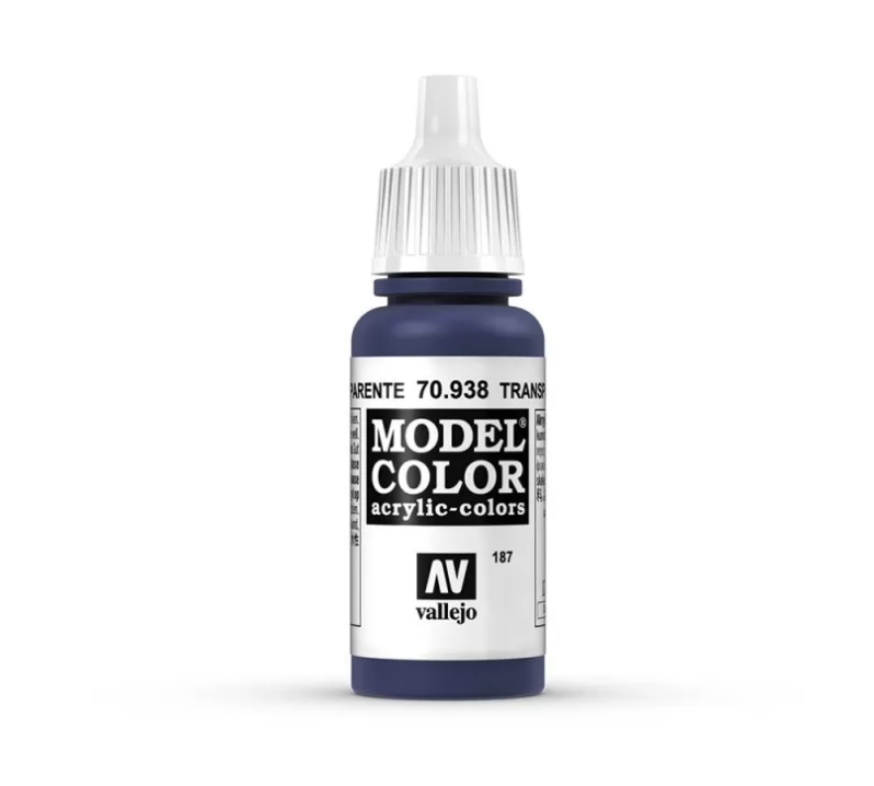 Vallejo Model Colour - Transparent Blue 17ml Acrylic Paint (AV70938) - Good Games