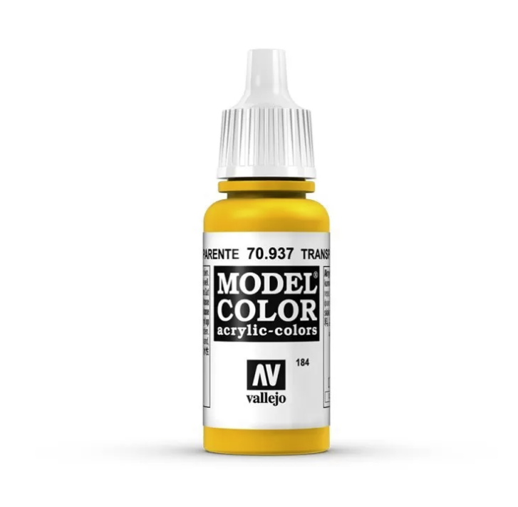 Vallejo Model Colour - Transparent Yellow 17ml Acrylic Paint (AV70937) - Good Games