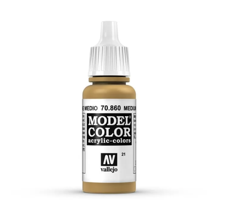 Vallejo Model Colour - Medium Fleshtone 17ml Acrylic Paint (AV70860) - Good Games