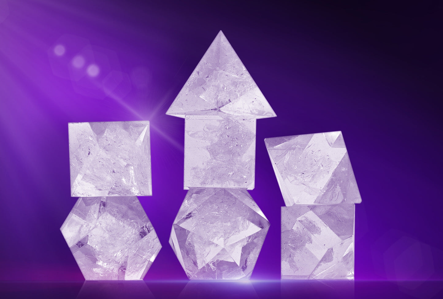 Sirius Dice - Clear Cloak & Dagger Dice Set 7 - Good Games