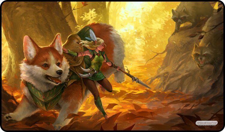 Gamermats - Corgi and Elf TCG Sized Playmat - Good Games