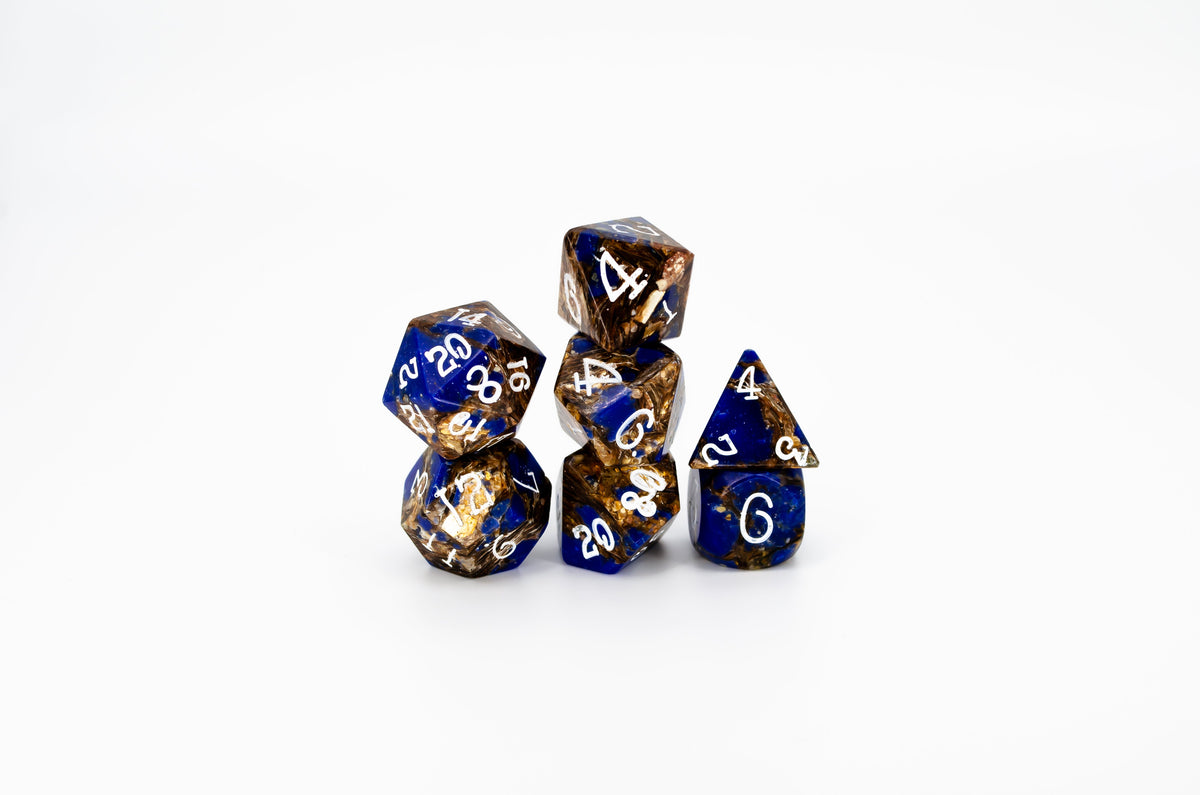 Level Up Dice - Bronzite Lapis Lazuli - Good Games