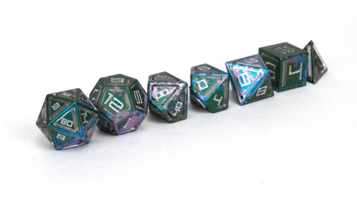 Level Up Dice - Eldritch Caged Aluminium Set of 7 (Blatron)
