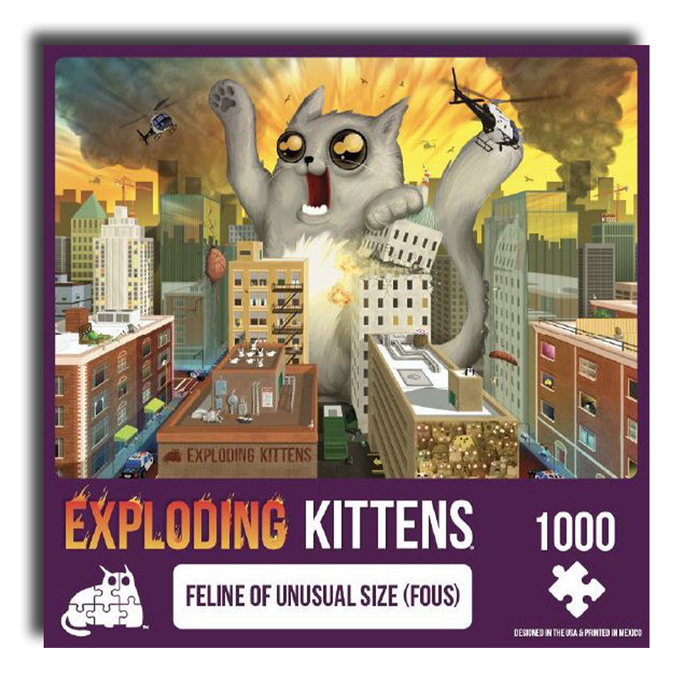 Exploding Kittens Puzzle Feline of Unusual Size 1000 Piece Jigsaw - Good Games