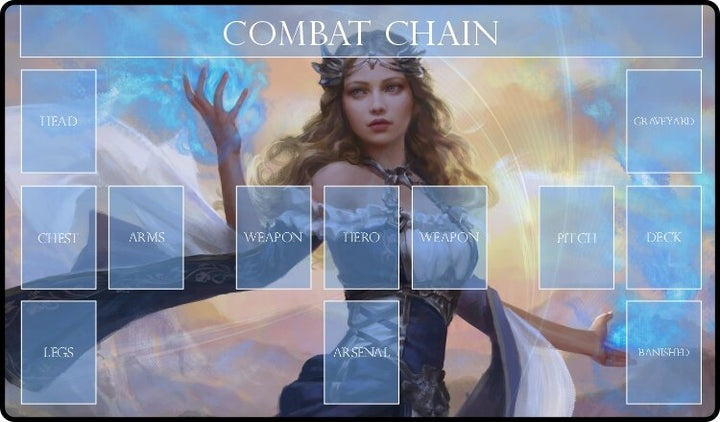 Gamermats - Blue Mage Flesh and Blood with Zones TCG Sized Playmat
