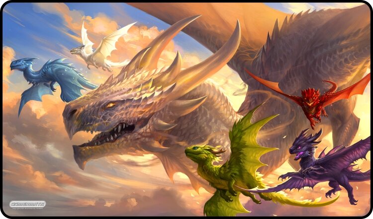 Gamermats - Baby Dragons Flight Lessons TCG Sized Playmat - Good Games