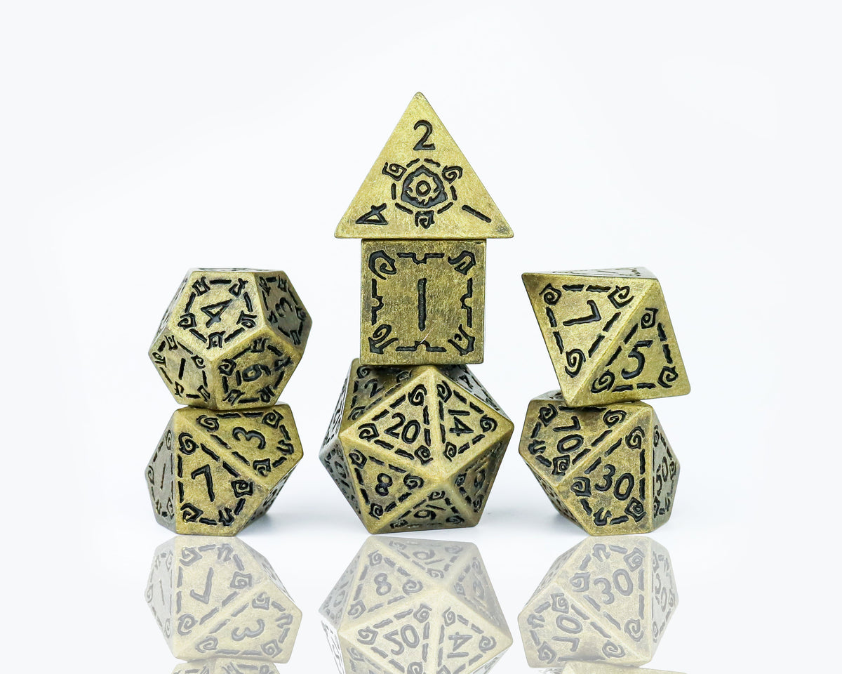 Sirius Dice - Illusory Metal - Gold Dice Set 7 - Good Games