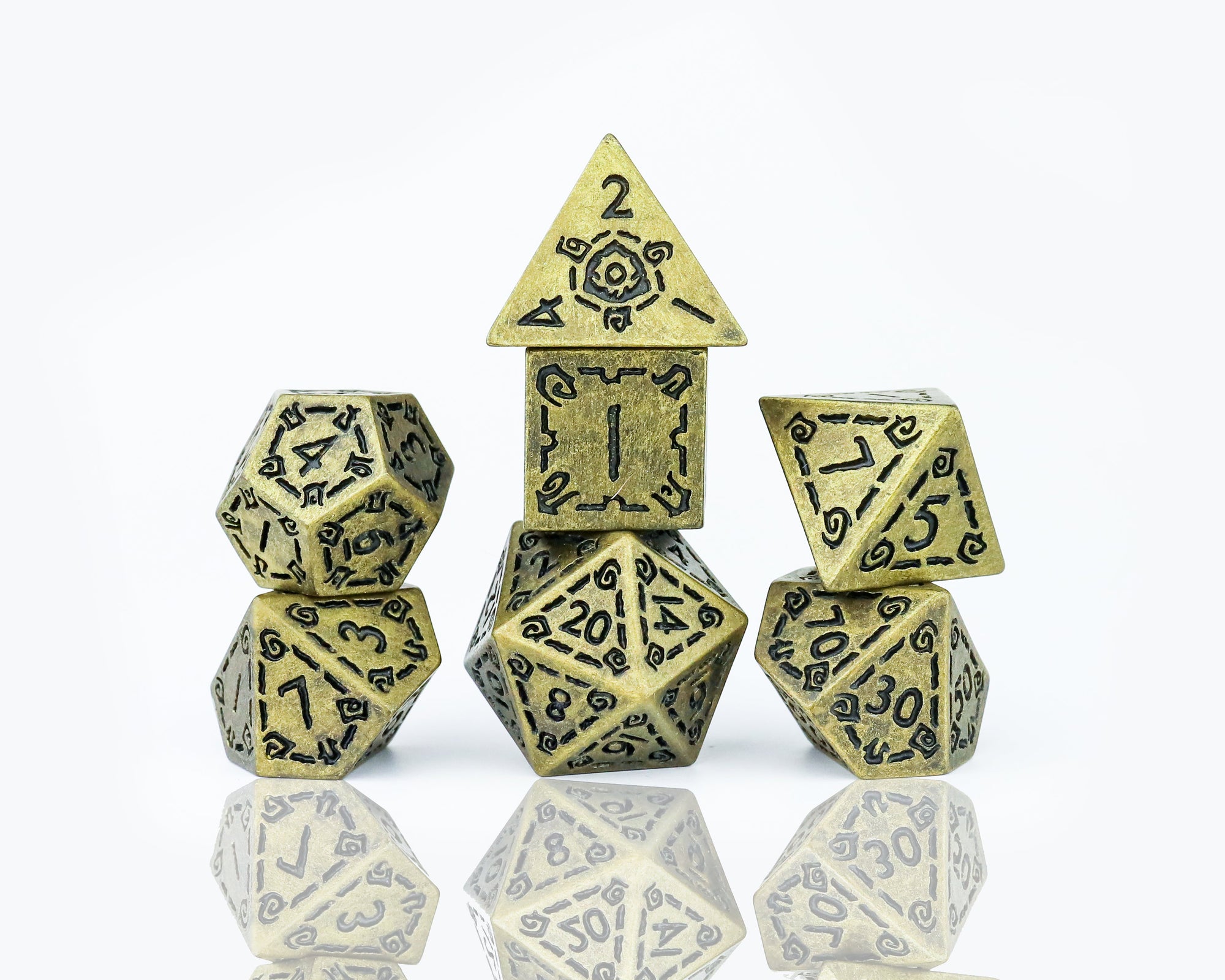 Sirius Dice - Illusory Metal - Gold Dice Set 7 - Good Games