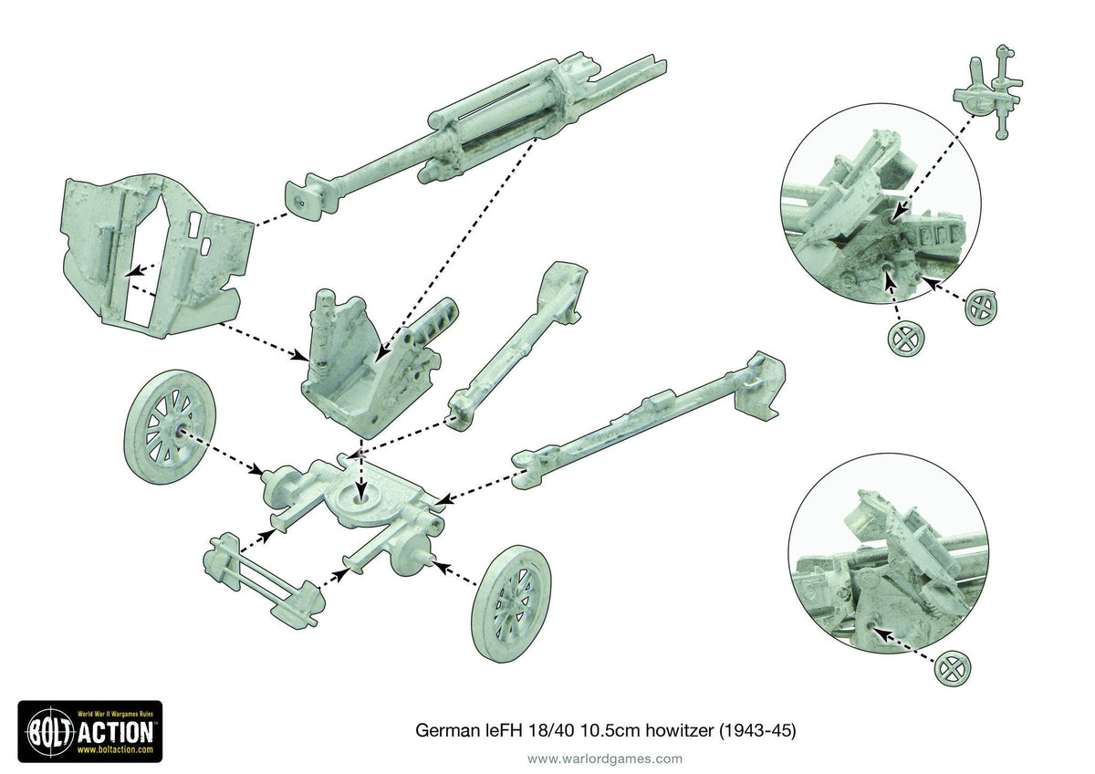 German Heer leFH 18/40 10.5cm howitzer winter - Good Games