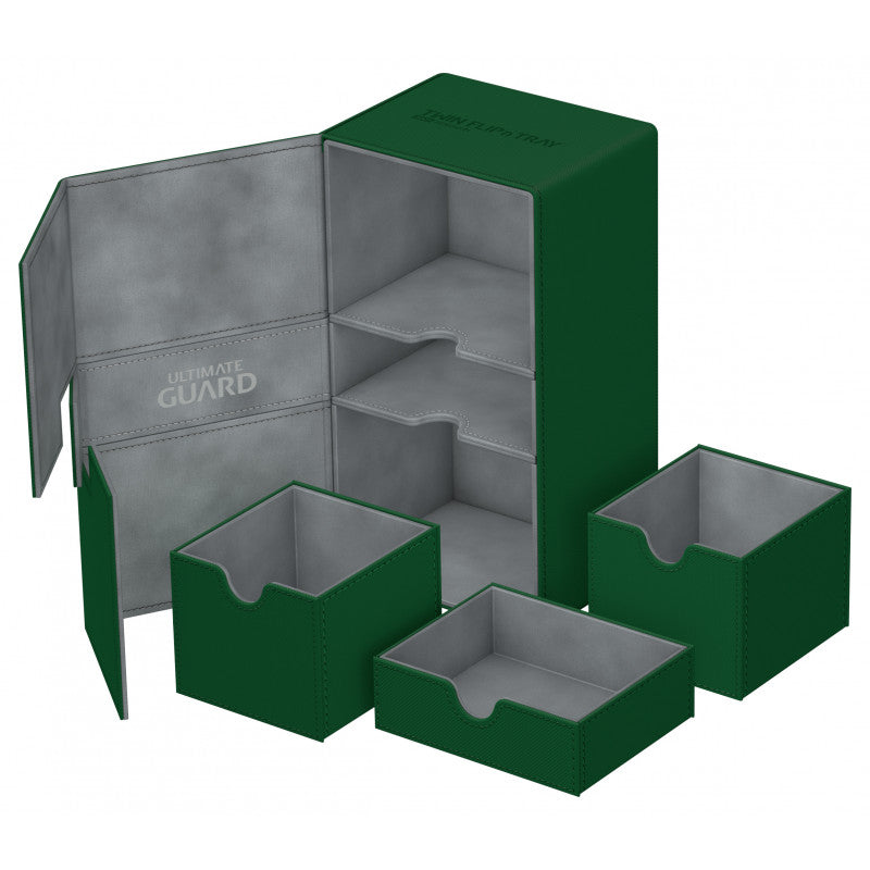 Ultimate Guard - Twin Flip N Tray Deck Case 200+ Standard Size Xenoskin Green