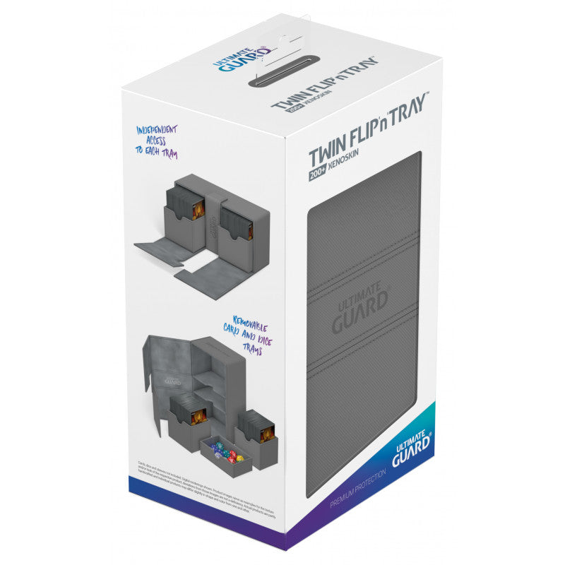 Ultimate Guard - Twin Flip N Tray Deck Case 200+ Standard Size Xenoskin Grey - Good Games