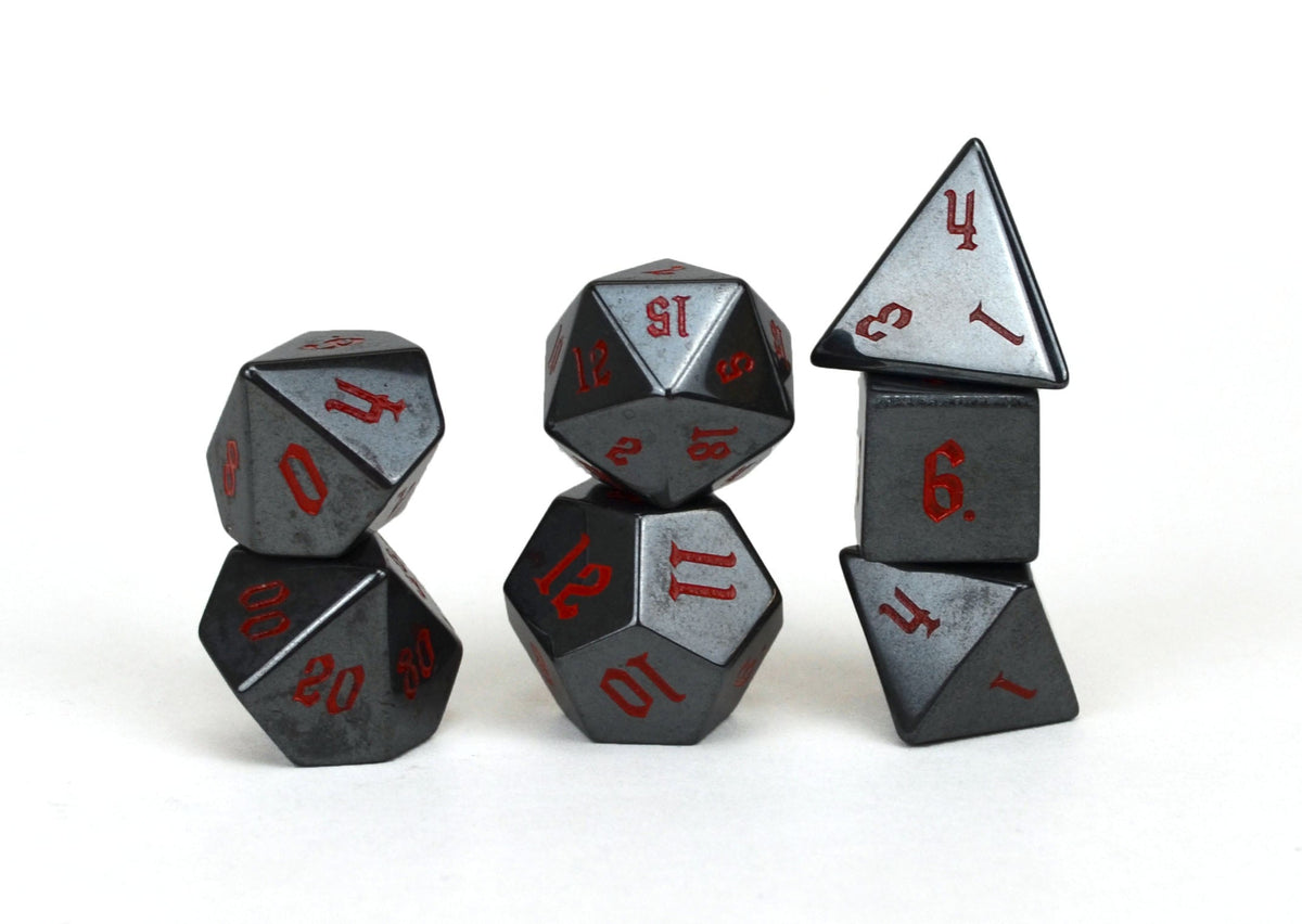 Level Up Dice - Hematite (YK) - Polyhedral Dice Set - Good Games