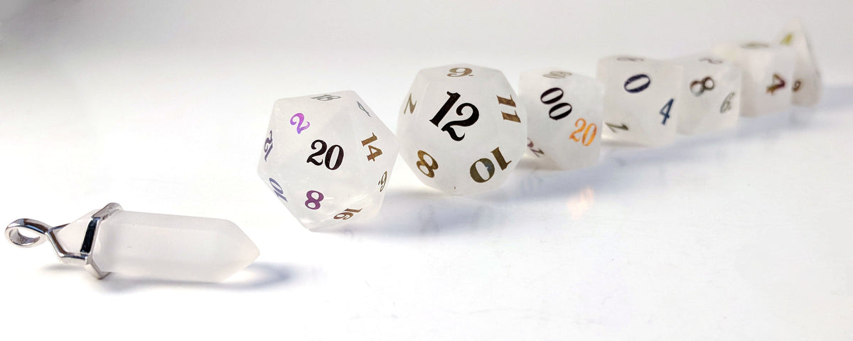 Level Up Dice - Ionized Clear Quartz