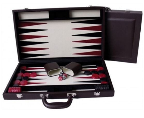 Dal Rossi - Backgammon Brown PU Leather 18 - Good Games