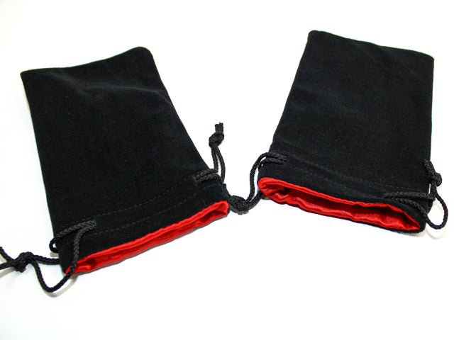 Velvet Dice Bag Large Size - Black/Red - Good Games