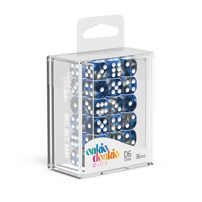 Oakie Doakie Dice - D6 12mm Gemi Liquid Steel (36) - Good Games