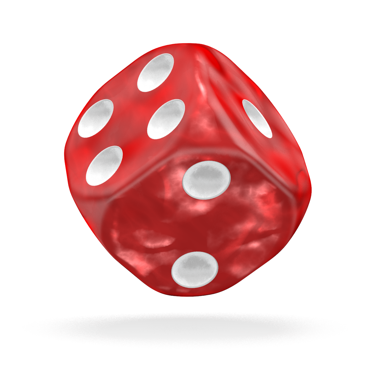 Oakie Doakie Dice - D6 16mm Marble Red (12)