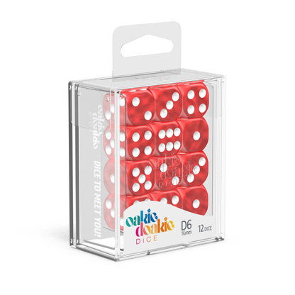 Oakie Doakie Dice - D6 16mm Marble Red (12) - Good Games