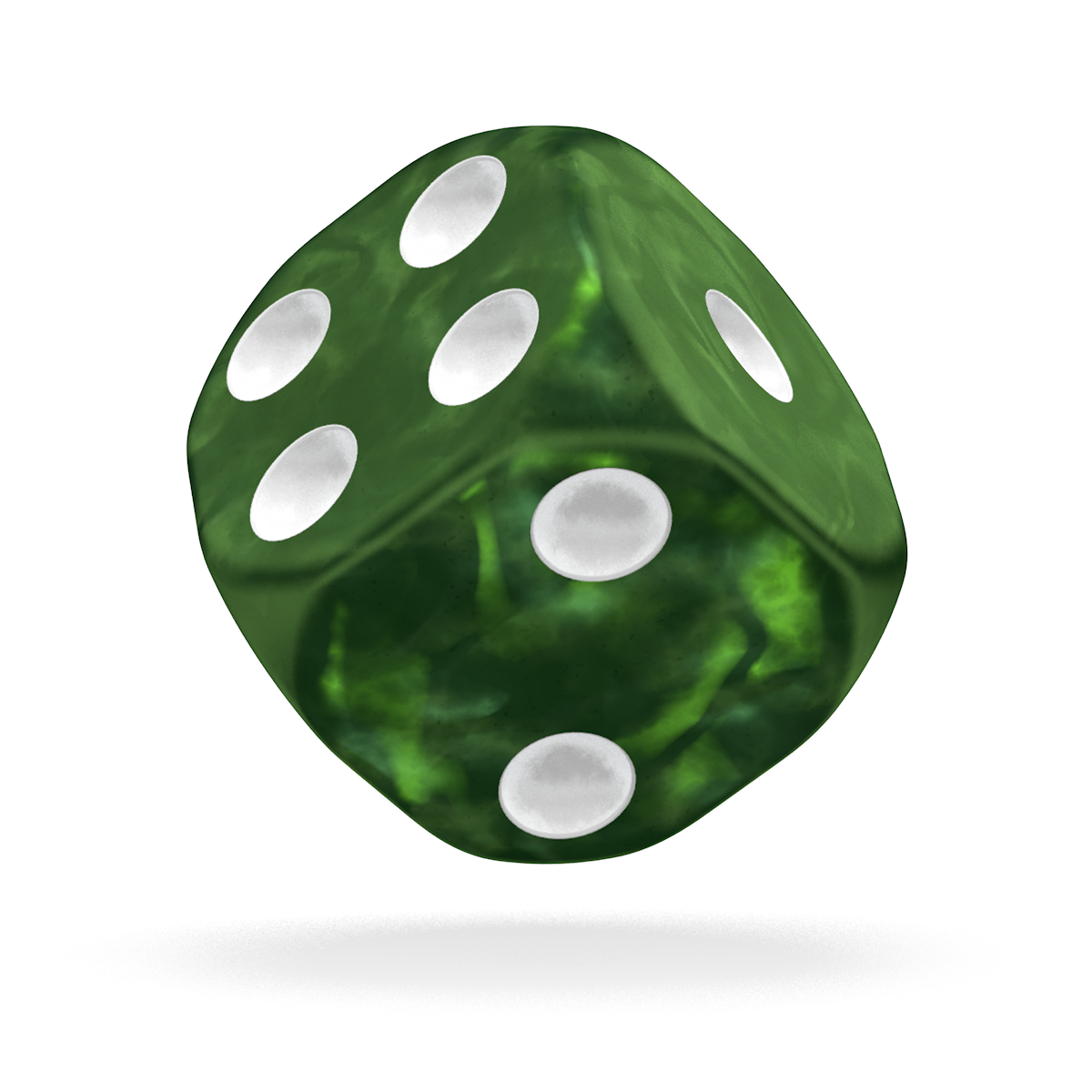 Oakie Doakie Dice - D6 16mm Marble Green (12)