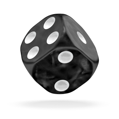 Oakie Doakie Dice - D6 16mm Marble Black (12) - Good Games