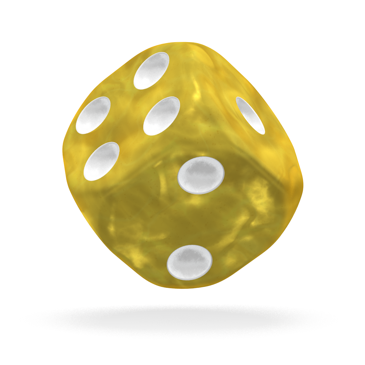 Oakie Doakie Dice - D6 16mm Marble Yellow (12)