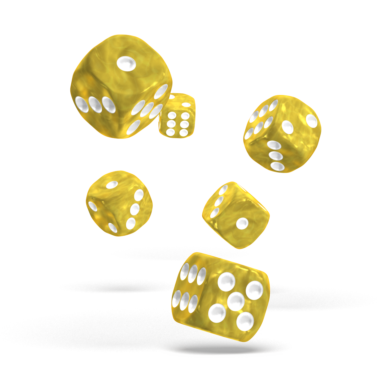 Oakie Doakie Dice - D6 16mm Marble Yellow (12)