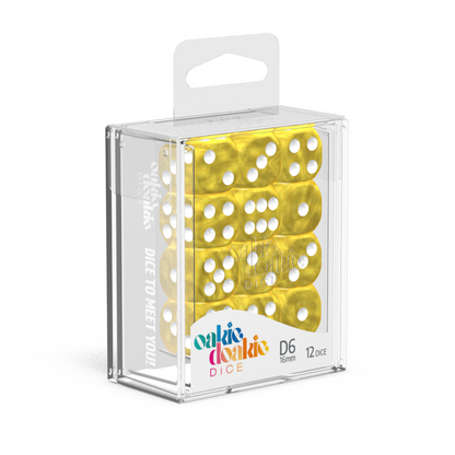 Oakie Doakie Dice - D6 16mm Marble Yellow (12) - Good Games